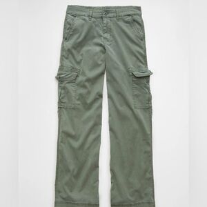 American eagle green cargo pants mid rise baggy wide leg